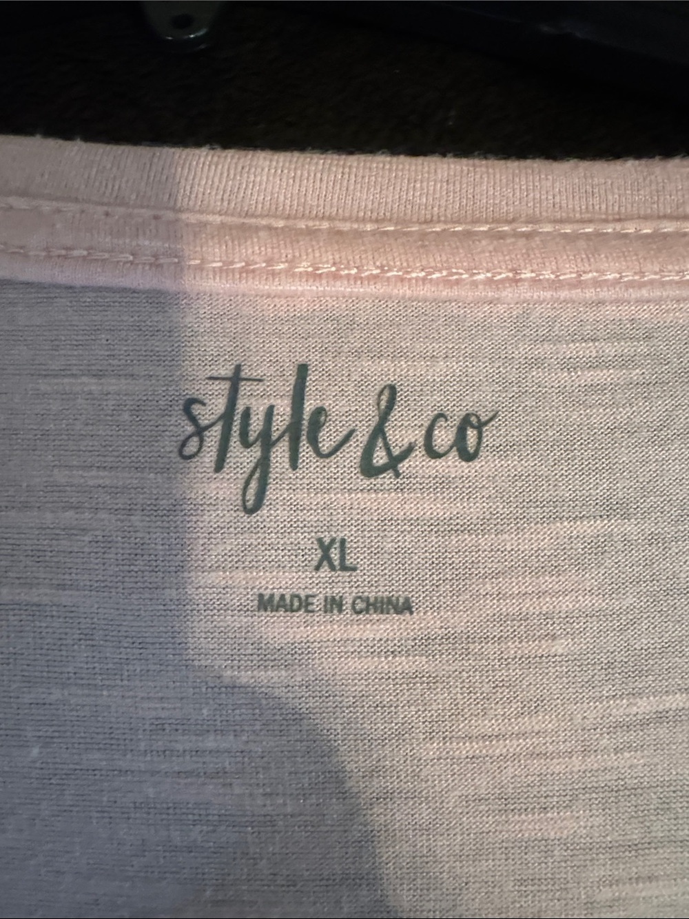 Style & Co. Light Pink Flamingo Graphic V-Neck Tee - Picture 2 of 4